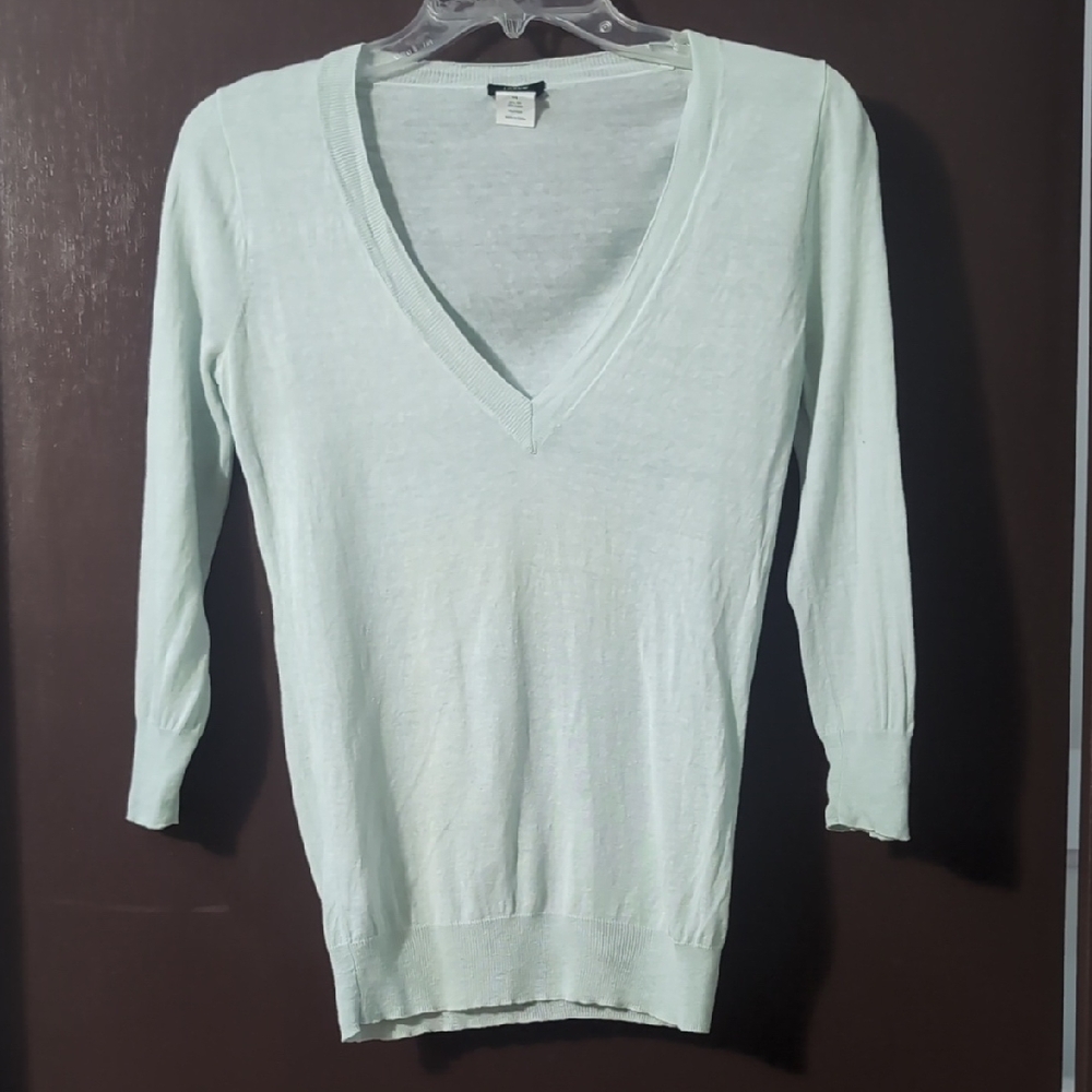 J. Crew Mint V-Neck Sweater